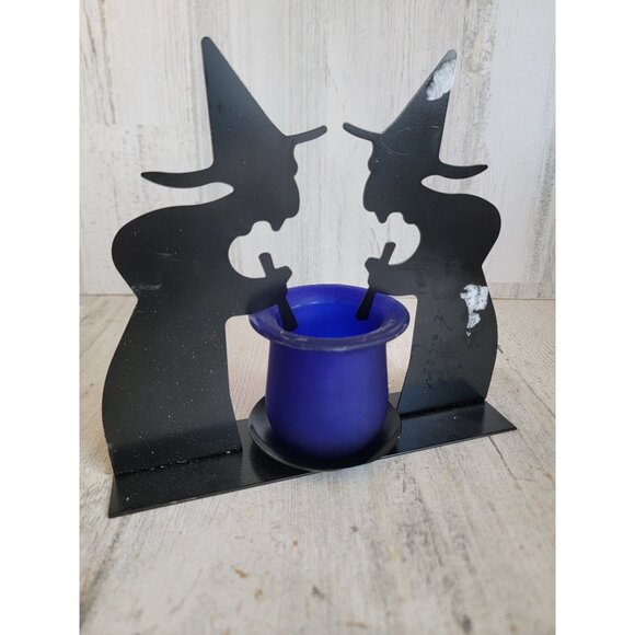 Metal witch brewing candle holder cauldron brewing unique Halloween - Picture 8 of 11